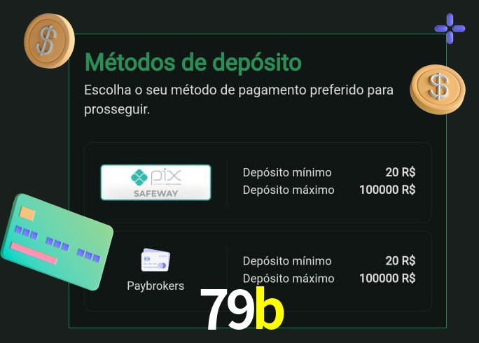 O cassino 79b oferece uma grande variedade de métodos de pagamento